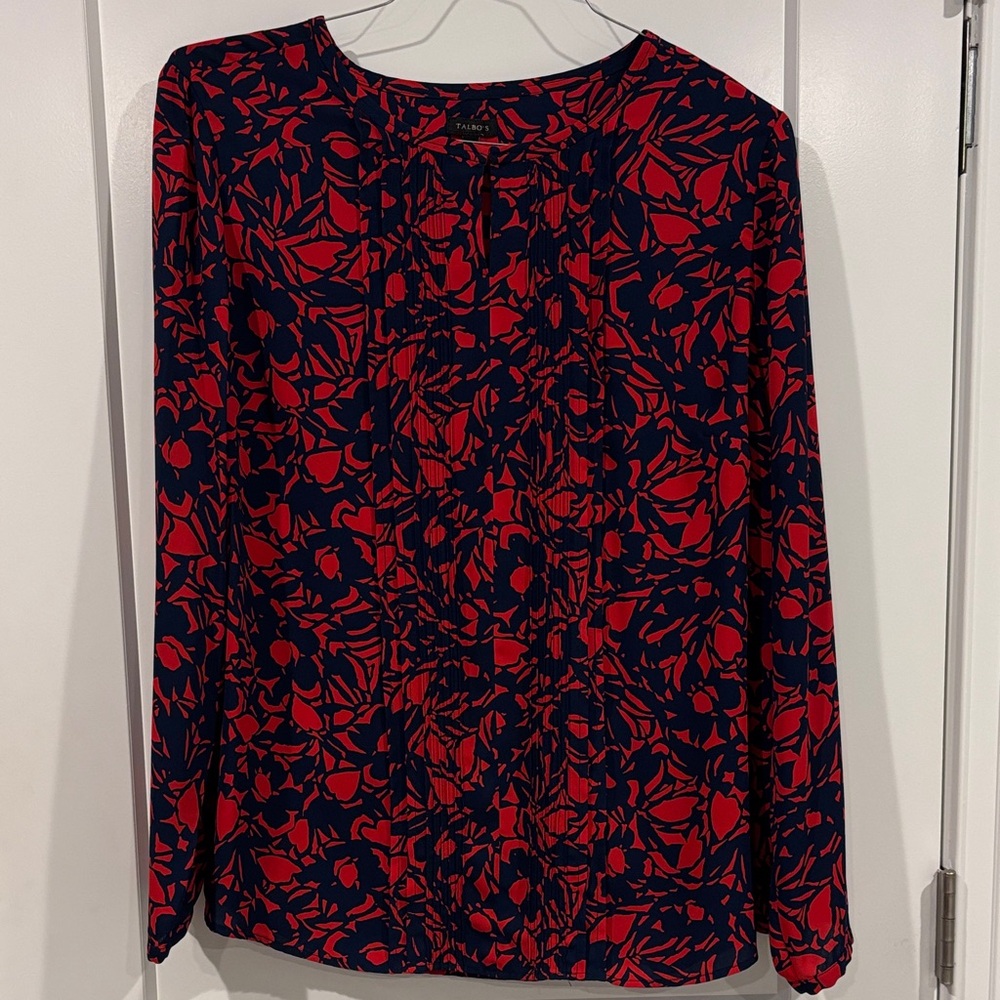 Talbots Womens Long Sleeve Blouse XL